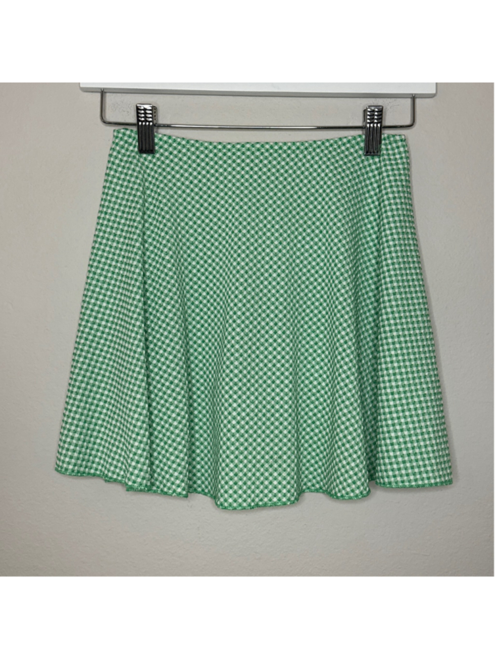 Women's Wild Fable Gingham Skort XXS Green White - [KC0056]